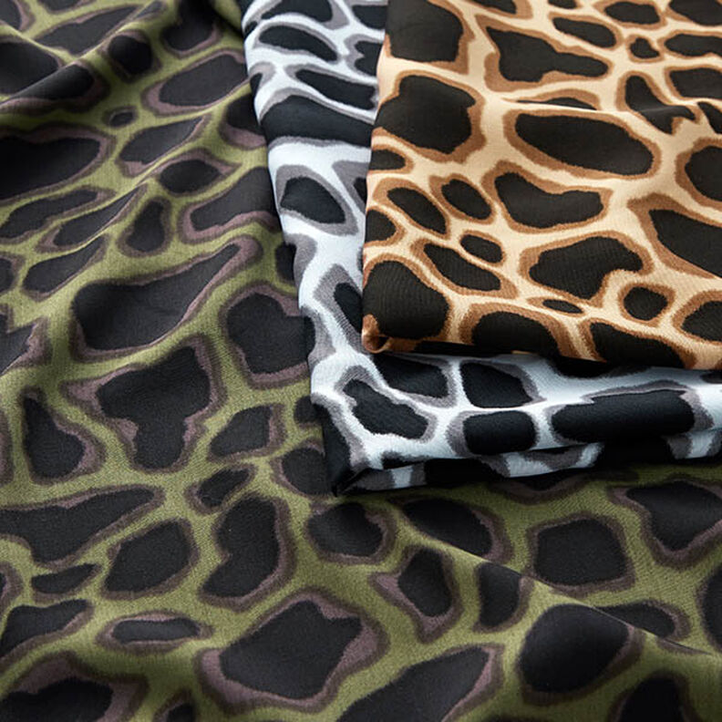 Viskózová látka Leopardí vzor – světle modra/černá,  image number 5