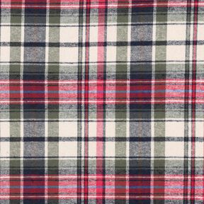Bavlněný flanel Kostka | Poppy Fabrics – olivová/červená, 