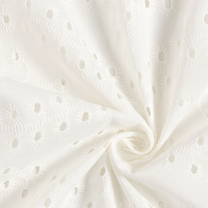 Bavlněná tkanina s vyšitými úponky ve tvaru kapky – bílá,  image number 3
