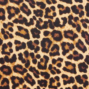 Viskózová tkanina Leopard – béžová/černá, 