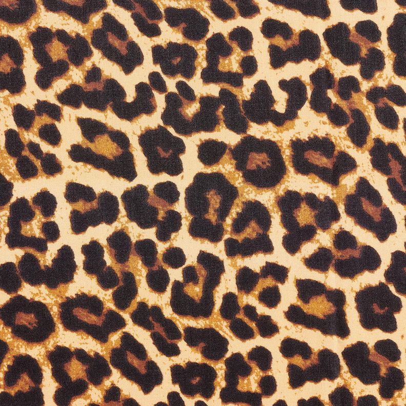 Viskózová tkanina Leopard – béžová/černá,  image number 1