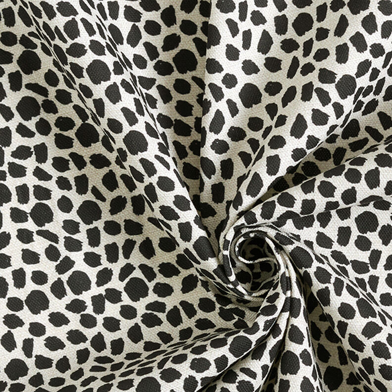 Dekorační látka Polopanama Leopardí potisk – černá/přírodni,  image number 3