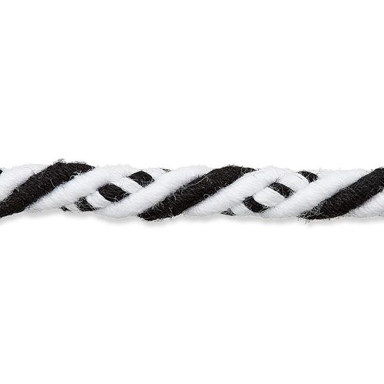 Šňůrka Námořnický styl [8mm] – bílá/černá,  image number 1