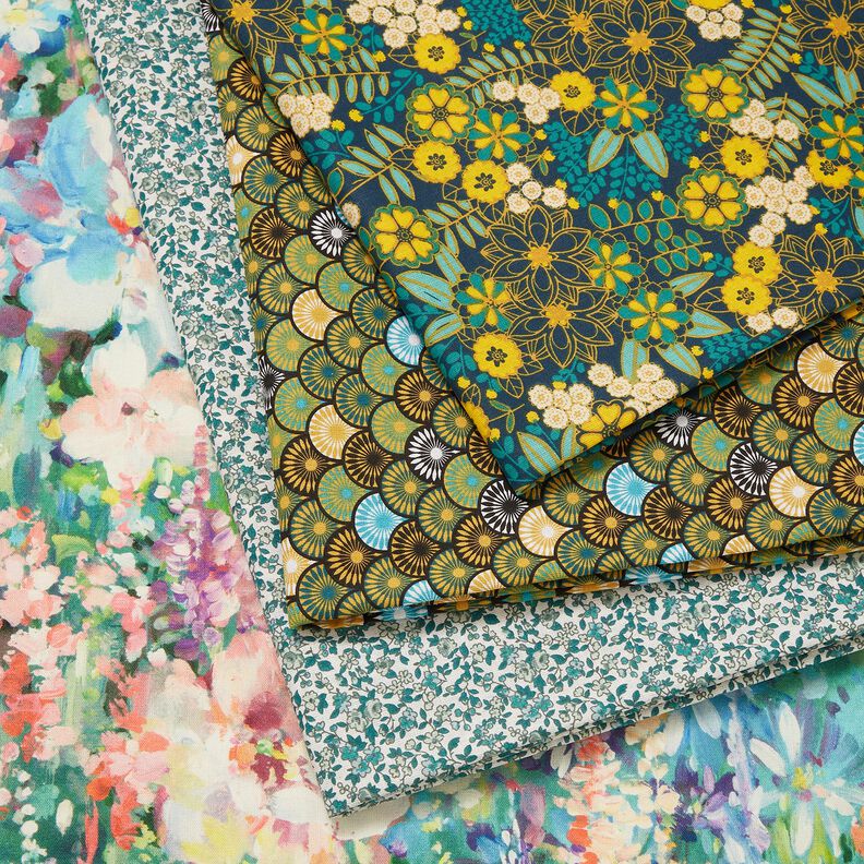 Dekoračn&iacute; l&aacute;tka Pl&aacute;tno Květinov&aacute; malba &ndash; zelen&aacute;/růžov&aacute;,  image number 5