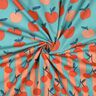 Bavlněný popelín Velká jablka | Poppy Fabrics – modrá aqua/lososová,  thumbnail number 3