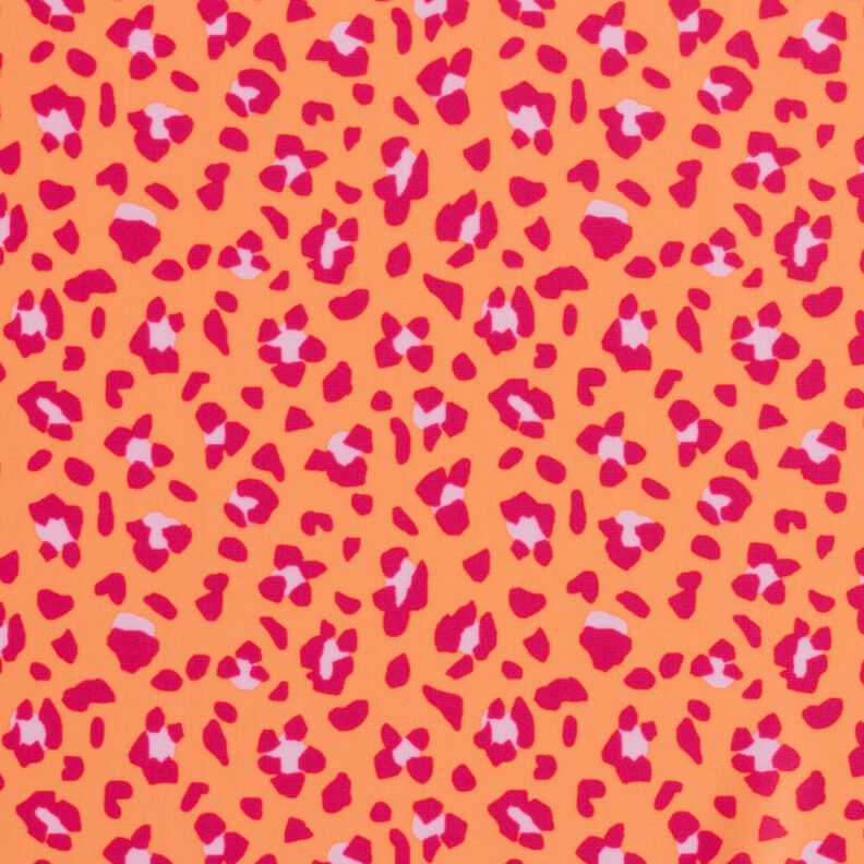 Látka na plavky s leopardím vzorem – broskvově oranžová/výrazná jasně růžová,  image number 1