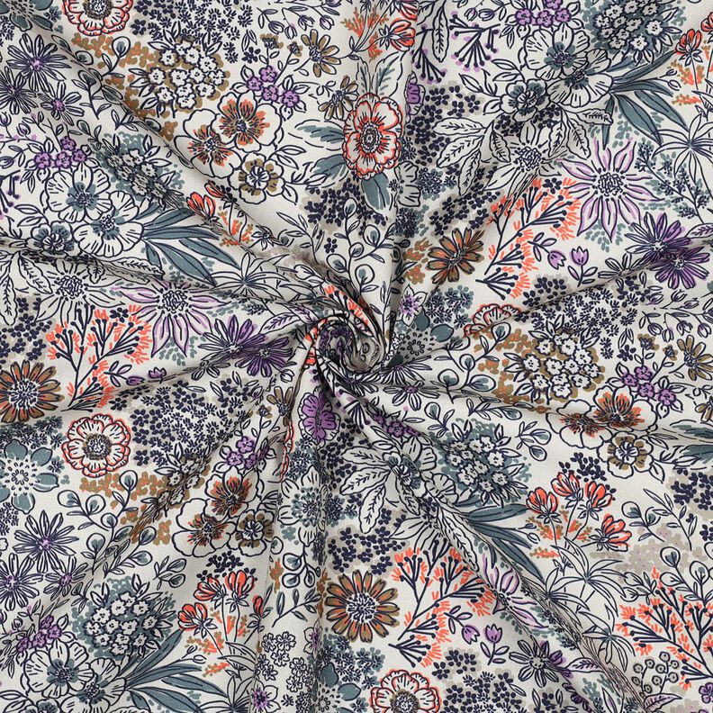 Bavlněný popelín Divoké květiny | Poppy Fabrics – bílá,  image number 3