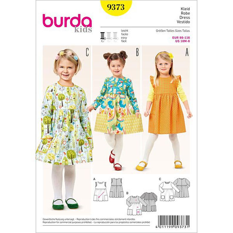 Dívčí šaty, Burda 9373,  image number 1