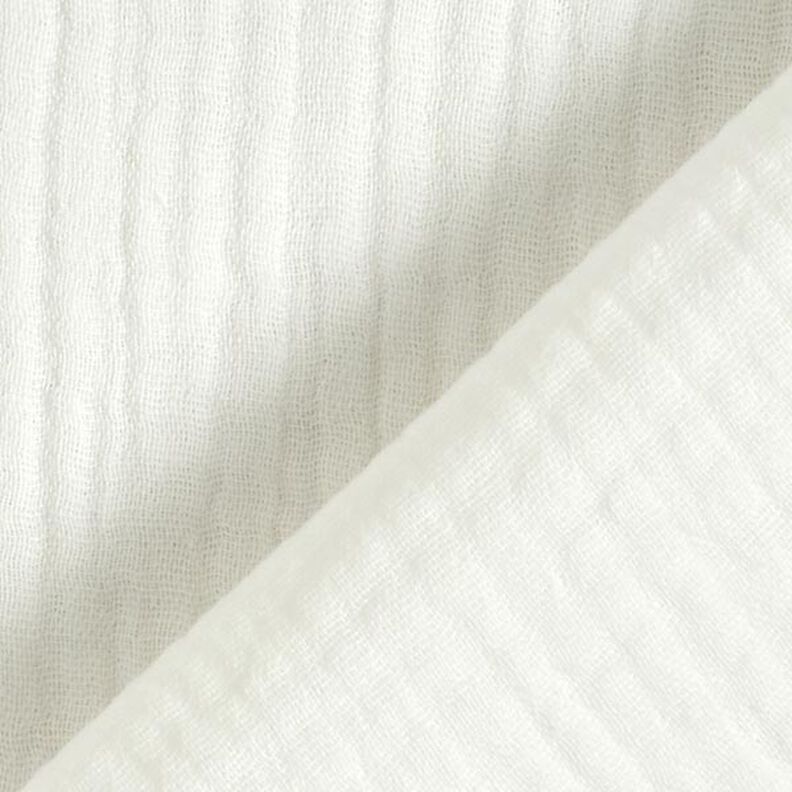 GOTS Třívrstvý bavlněný mušelín – vlněná bílá,  image number 5