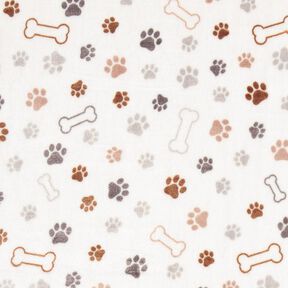 Hebký fleece Tlapky a kosti – slonová kost/tmavá taupe, 
