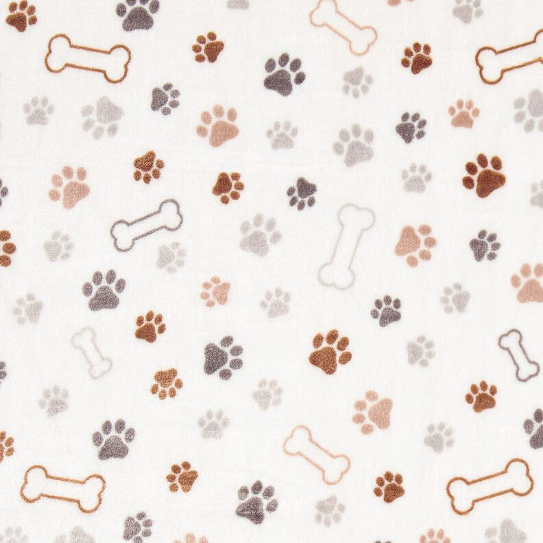 Hebký fleece Tlapky a kosti – slonová kost/tmavá taupe, image number 1
