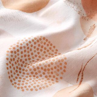 Bio Francouzské froté letní teplákovina Abstraktní geometrické obrazce – bílá/meruňková, 