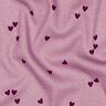 Žebrovaný žerzej Rozptýlená srdce | Poppy Fabrics – pastelově fialová/merlot,  thumbnail number 2