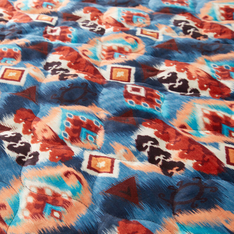 Prošívaná tkanina velur retro vzor třívrstvá – mix barev,  image number 5