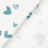 Bavlněný žerzej Malovaná srdce – vlněná bílá/rákosove zelená,  thumbnail number 4