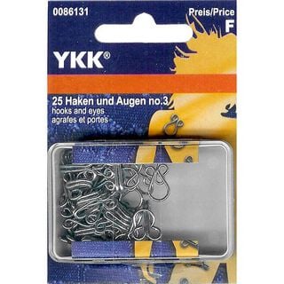 Háčky a očka na šaty 2 – stříbrná | YKK, 