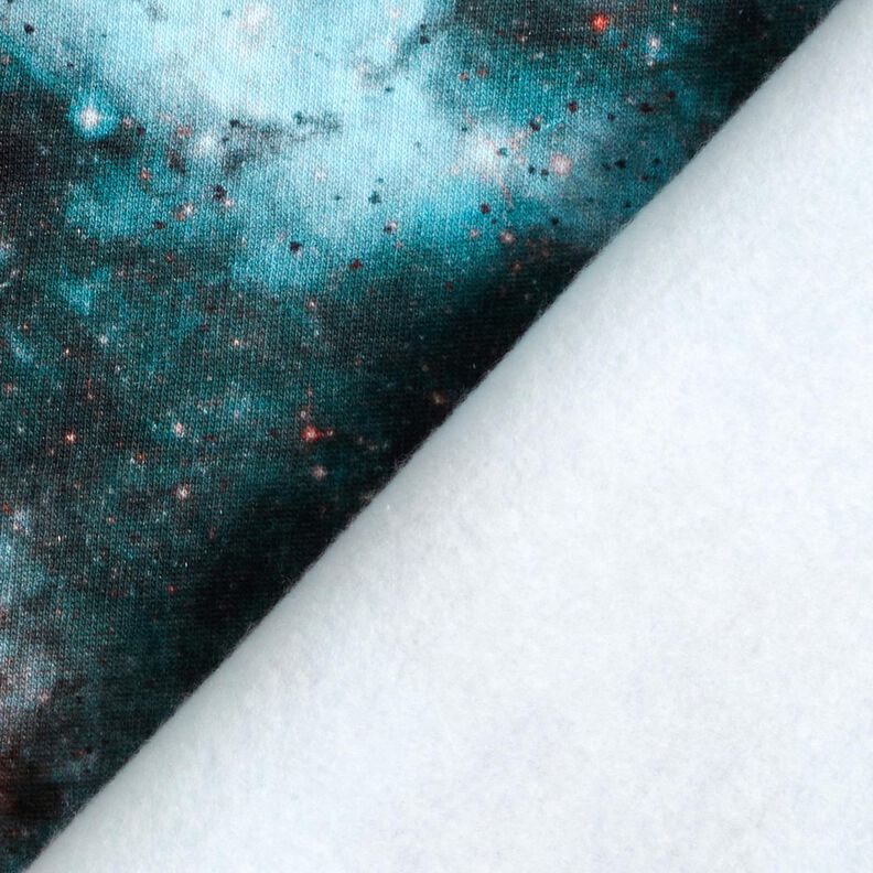 Teplákovina po?esaná Universum digitální potisk – ledov? modrá/?erná,  image number 4