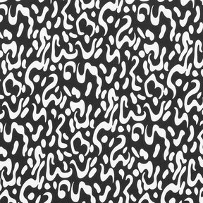 Viskózový žerzej abstraktní leopardí vzor – černá/bílá, 