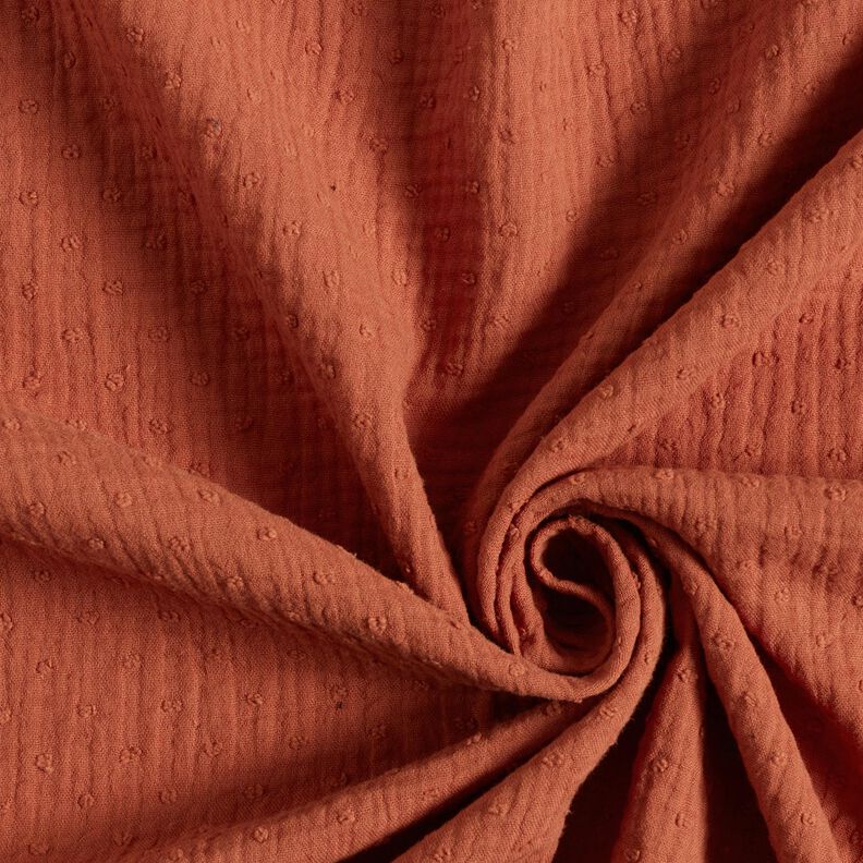 Mušelín / dvojitá mačkaná tkanina dobby – terracotta,  image number 3