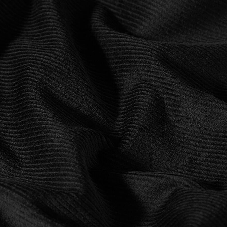 Elastický manšestr, předepraný – černá,  image number 2