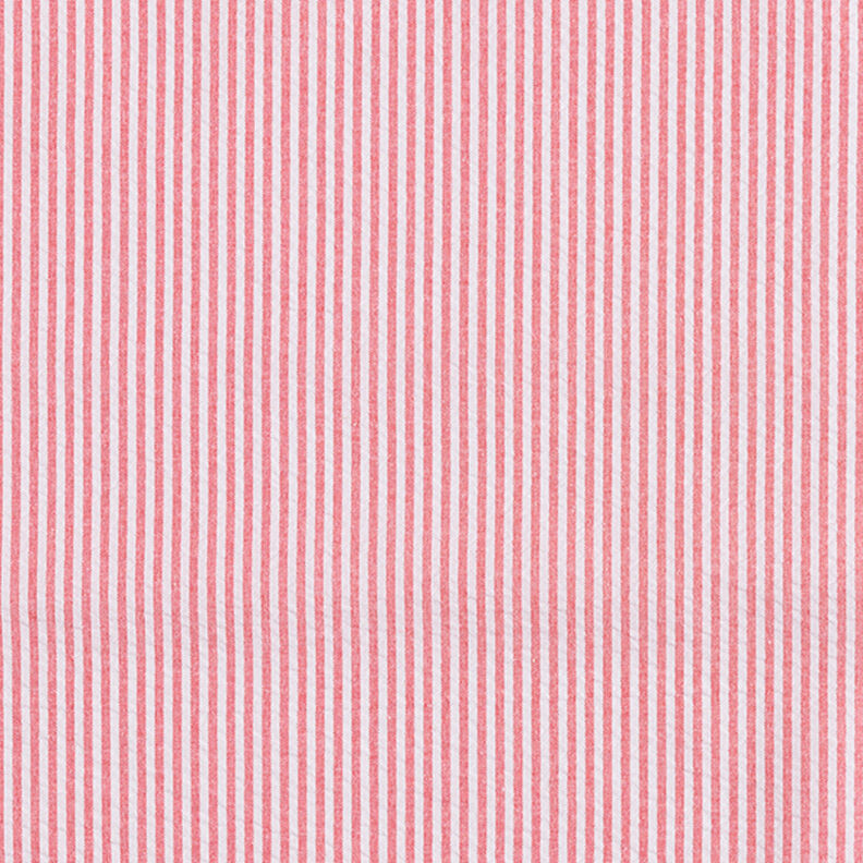 Seersucker bavlněná směs proužkovaná – červená/vlněná bílá,  image number 1