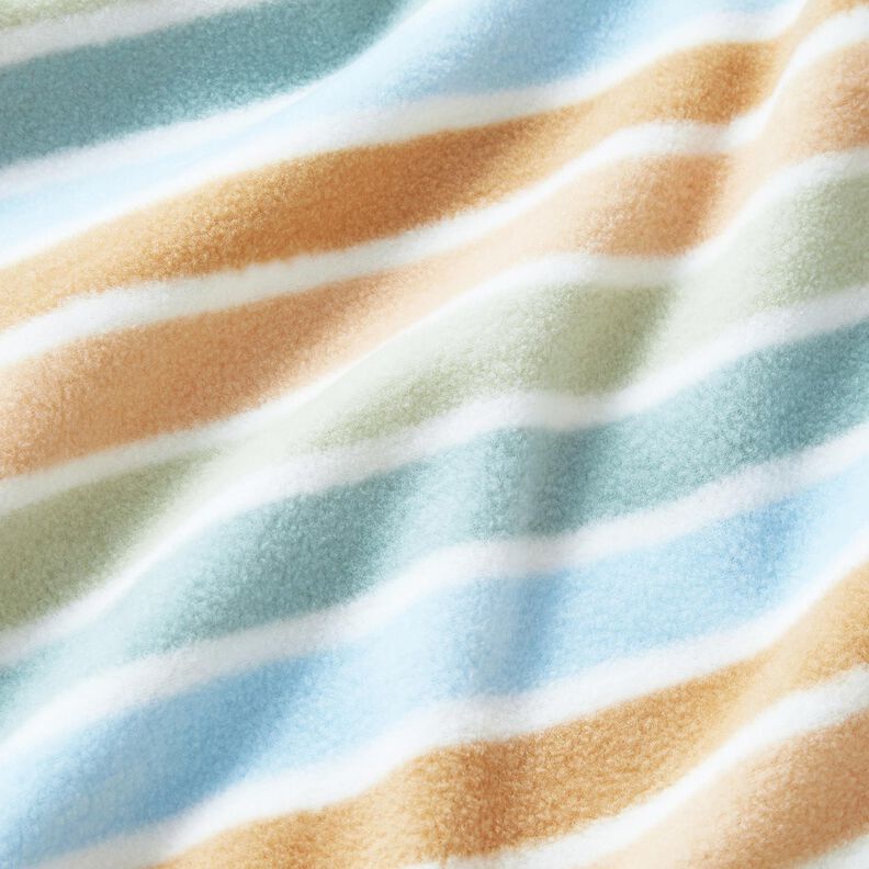 Fleece s protižmolkovou úpravou Barevné pruhy – bílá/zelená,  image number 2