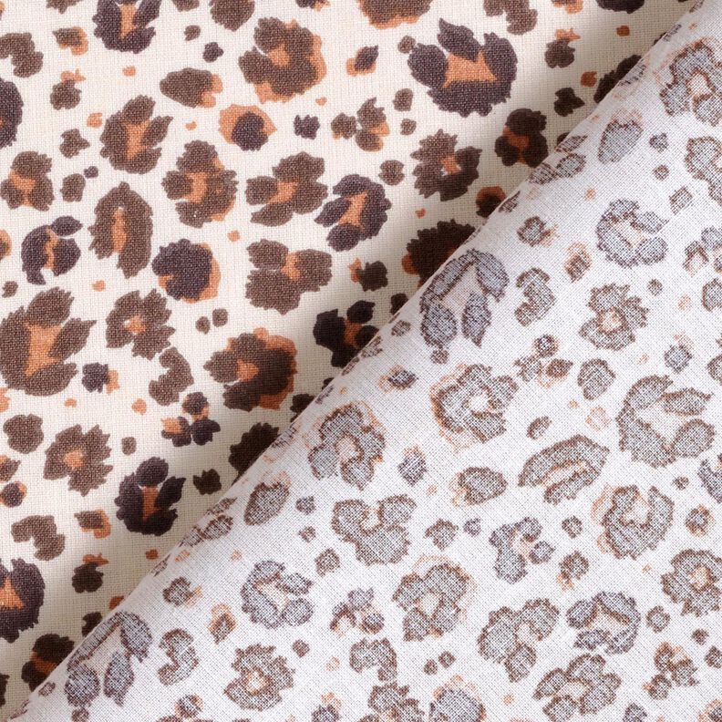 Bavlněná látka Kreton Velké leopardí skvrny – středně hnědá/světle béžová, image number 4