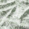 Dekorační látka Panama Malované listy – bílá/piniová,  thumbnail number 2