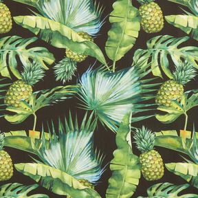 Látka pro venkovní použití Plátno Ananas – brcalova/černá, 