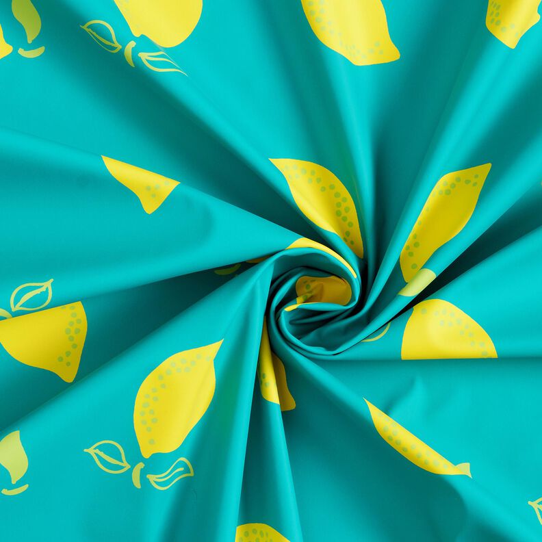 Látka na pláštěnky Citróny – máta peprná/citrónově žlutá,  image number 4