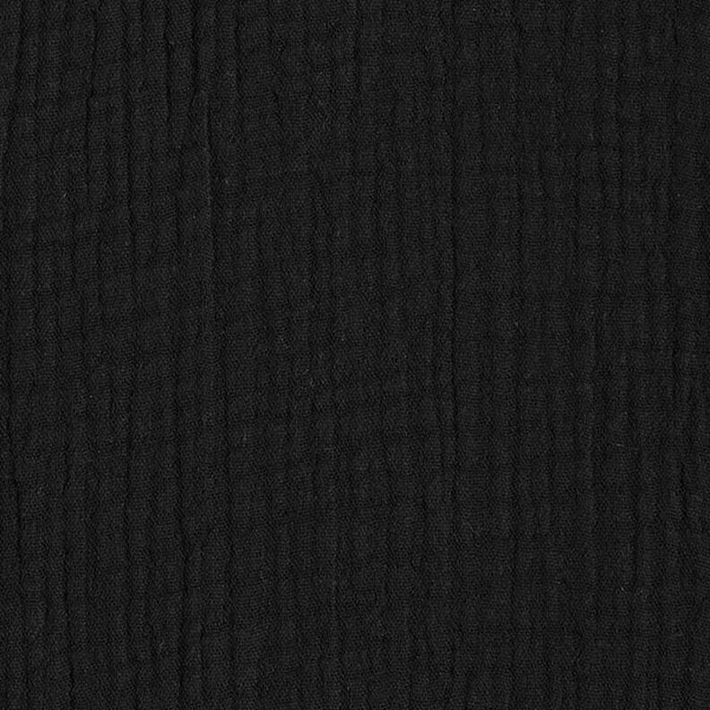 GOTS Třívrstvý bavlněný mušelín – černá,  image number 4