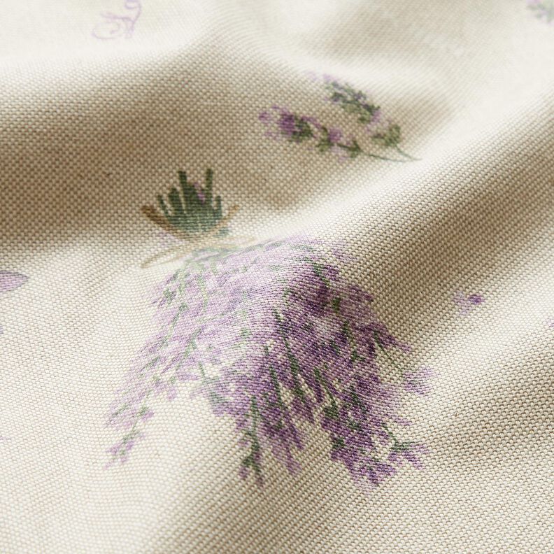 Povrstvená bavlna Levandulová kytice – přírodni/levandulová,  image number 3
