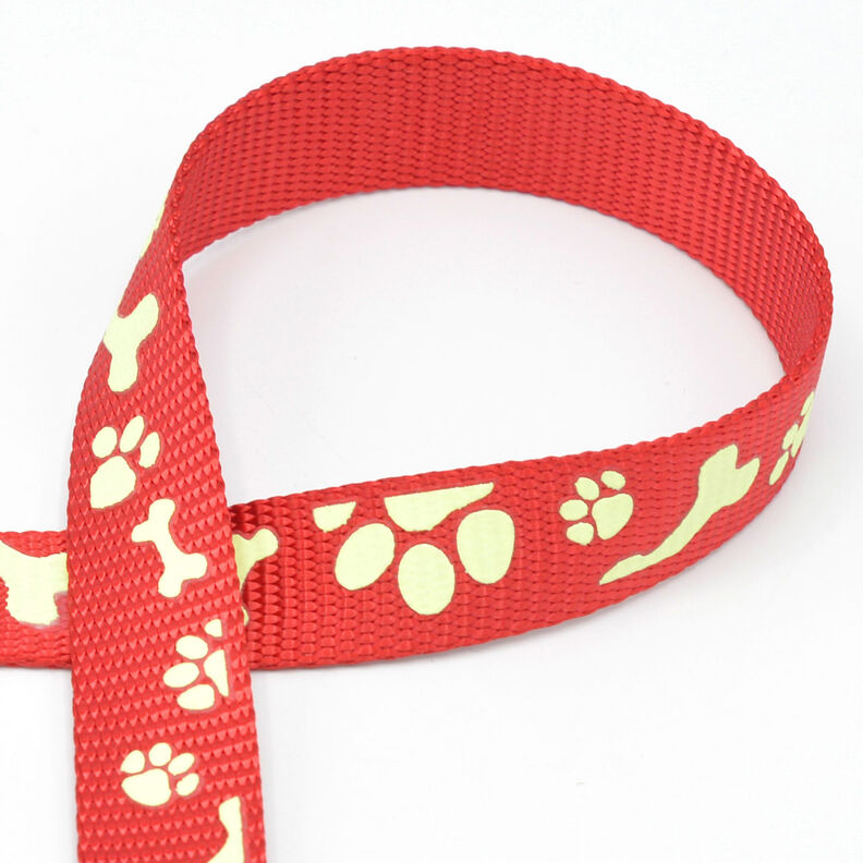Reflexní tkaná páska Vodítko pro psa [20 mm]  – červená,  image number 1