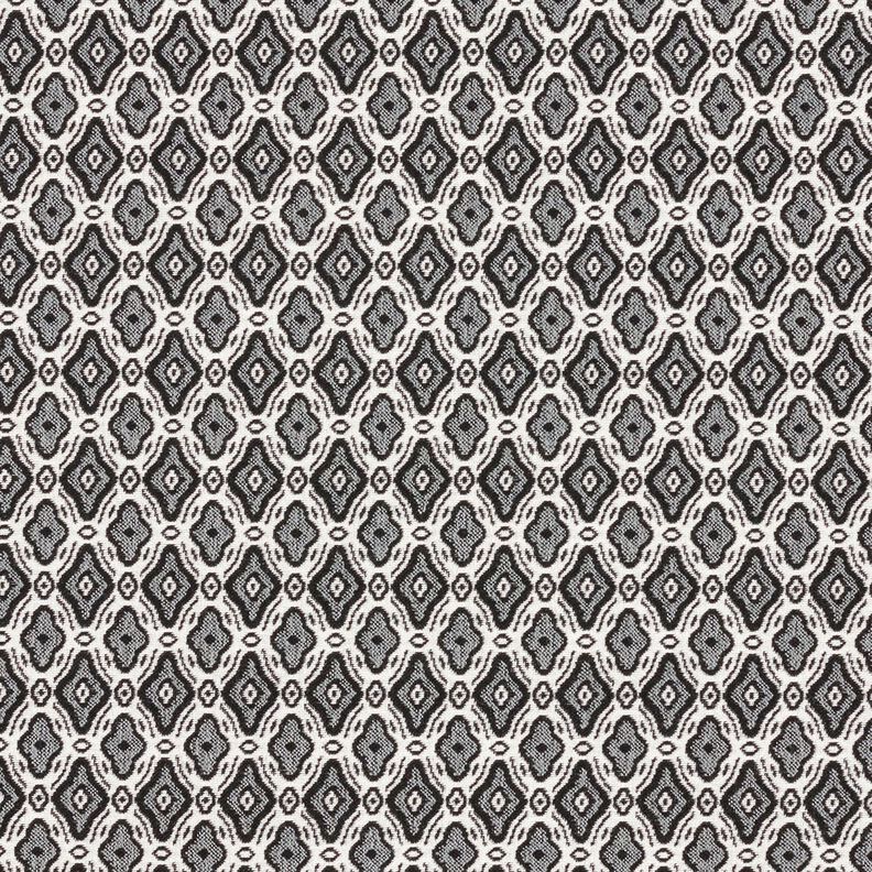 Streč Žakár Směs s viskózou Jemné diamanty – vlněná bílá/šedá, image number 1