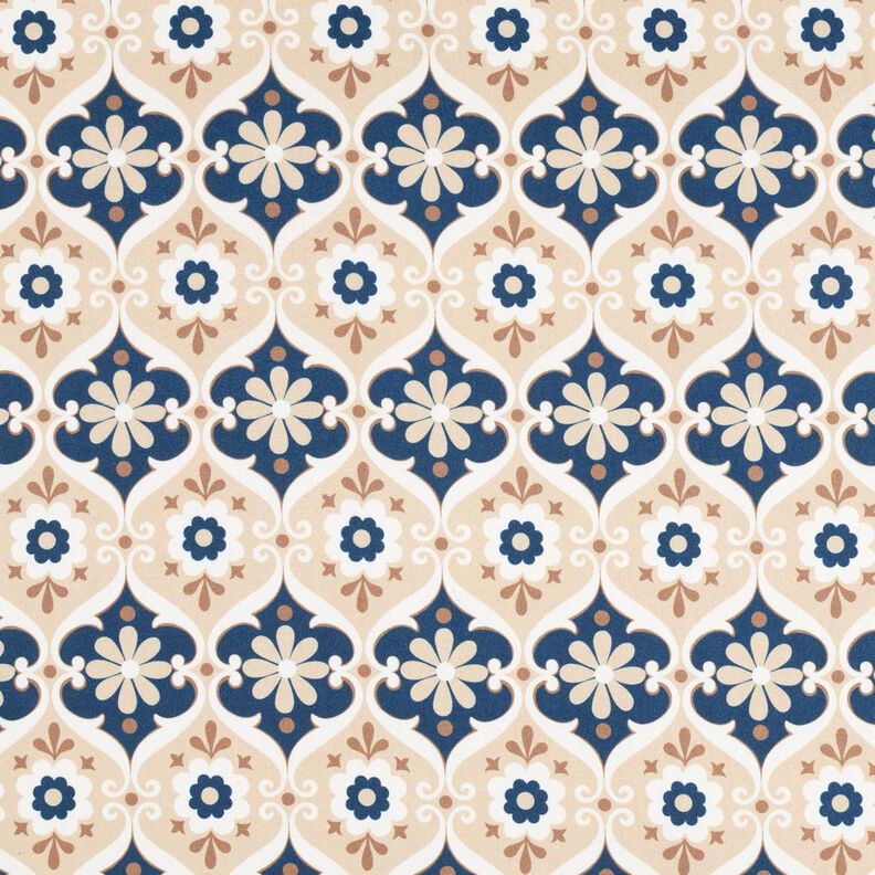 Žerzej s květinovými ornamenty – béžová/namornicka modr, image number 1