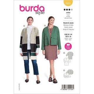 kabát/plášť  | Burda 5931 | 34-44, 