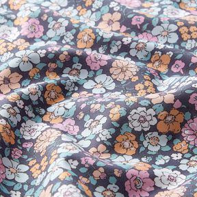 GOTS Bavlněný popelín Květinová louka | Poppy Fabrics – břidlicově šedá, 