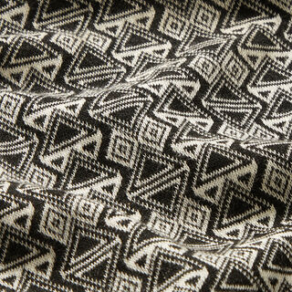 Pletená žakárová tkanina trojúhelníky – černá/bílá, 
