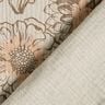 Mu&scaron;el&iacute;n / dvojit&aacute; mačkan&aacute; tkanina Letn&iacute; květiny &ndash; taupe (&scaron;edohněd&aacute;)/středně hněd&aacute;,  thumbnail number 4