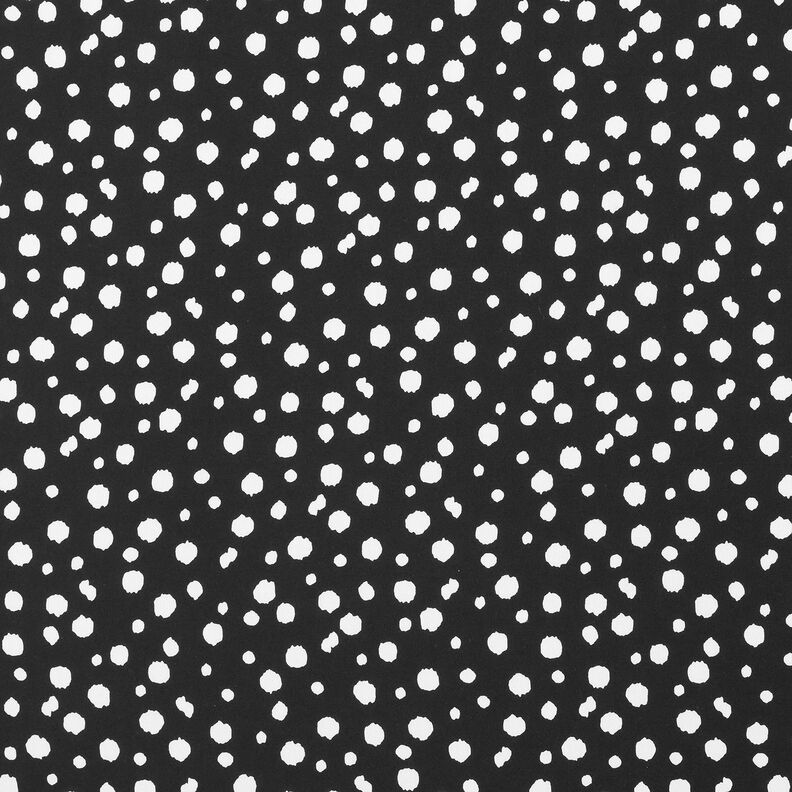 Viskózová látka nepravidelné puntíky – černá/bílá,  image number 1