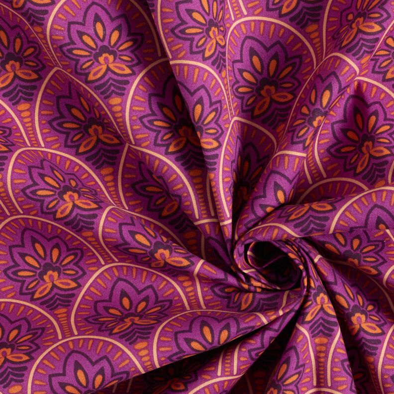 Povrstvená bavlna Abstraktní předměty – purpurová,  image number 4