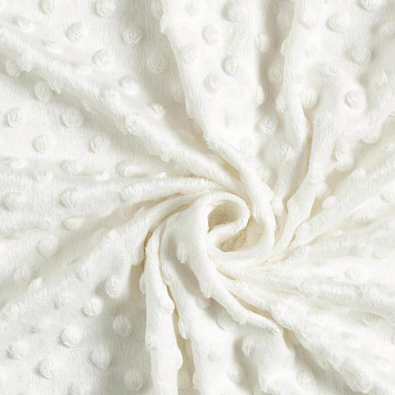 Hebký fleece vyražené puntíky – vlněná bílá,  image number 3
