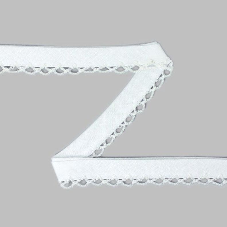 Šikmý proužek s háčkovaným lemem 9 – bílá,  image number 1