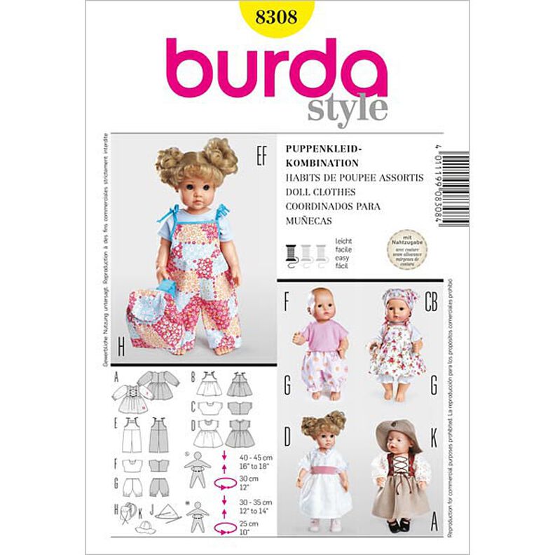 Oblečení pro panenky, Burda 8308,  image number 1