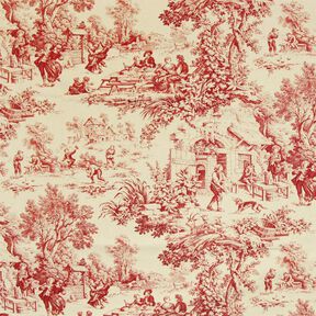 Toile de Jouy – karmínově červená, 
