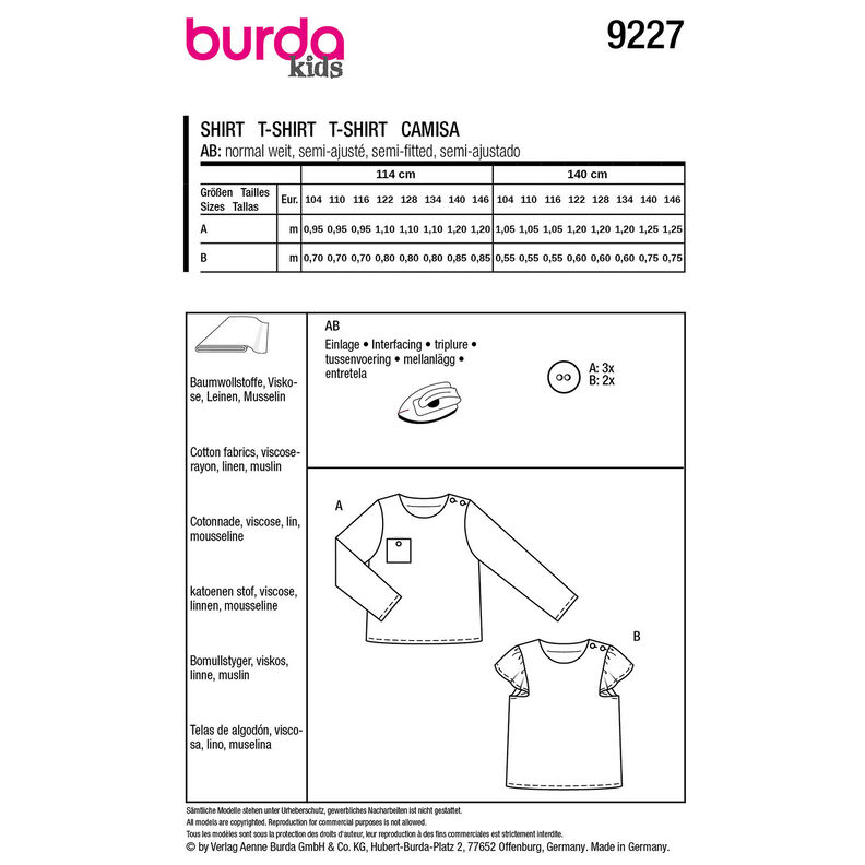 Košile | Burda 9227 | 104-146,  image number 7