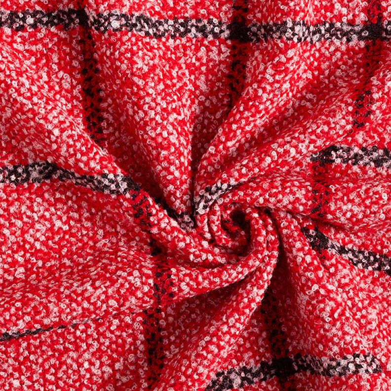 Kabátovina Bouclé Karo – červená,  image number 3