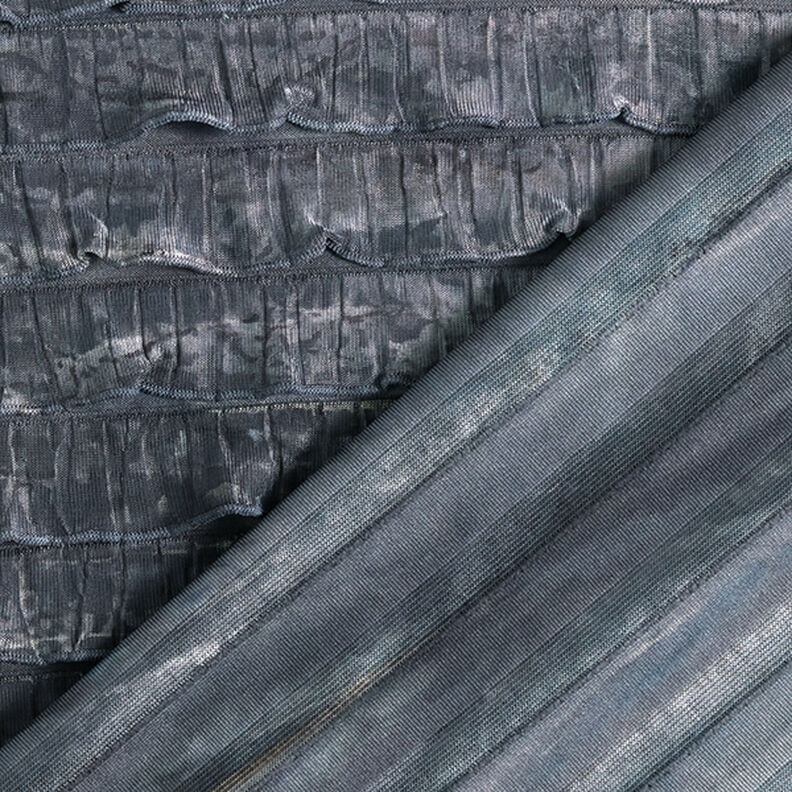 Nařasený žerzej batikovaný vodorovné pruhy – světle šedá,  image number 4