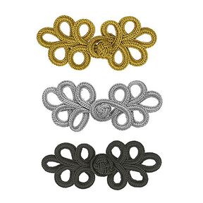 Kovová spona prýmkem [ 3 x 8 cm ] – černá, 