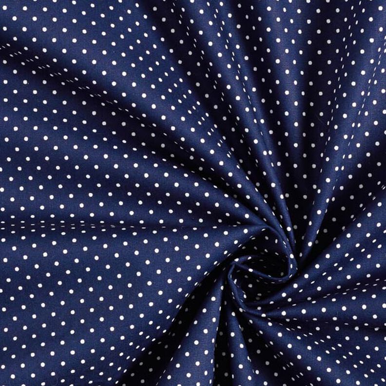 Bavlněný popelín Malé puntíky – namornicka modr/bílá,  image number 5